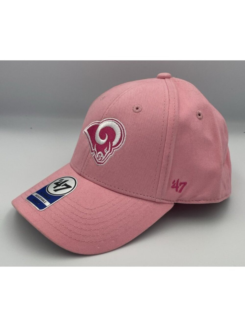 Youth Los Angeles Rams Kids Hat Rose Pink '47 MVP Adjustable Logo